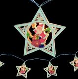 Décor Lites 10 LED Light Set with Wooden motif Star Santa 2 x AA Battery - L.E.D Lights